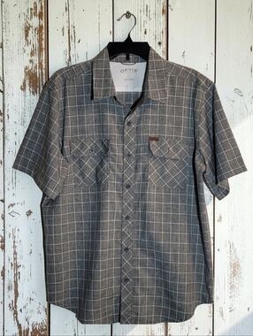 Orvis Men's Gray Plaid Button-Down Shirt Size L
